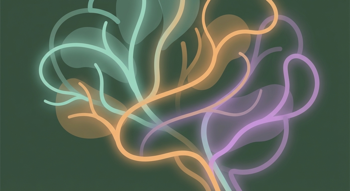 Glowing lines showing connections in a human brain