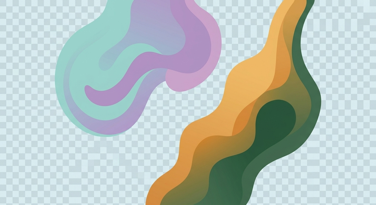 Two colorful streams of ink blending together in water