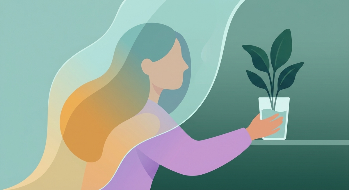 Illustration showing the invisible barrier of executive dysfunction preventing simple tasks.