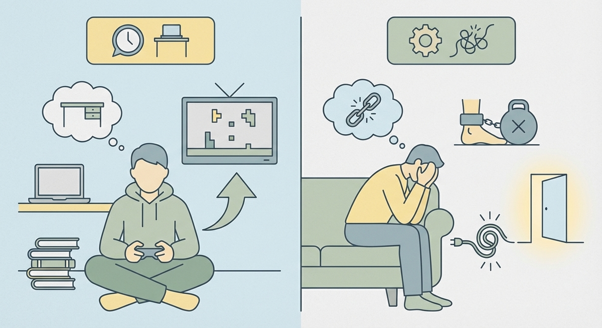 Infographic comparing Procrastination versus Executive Dysfunction showing a choice versus a brake failure