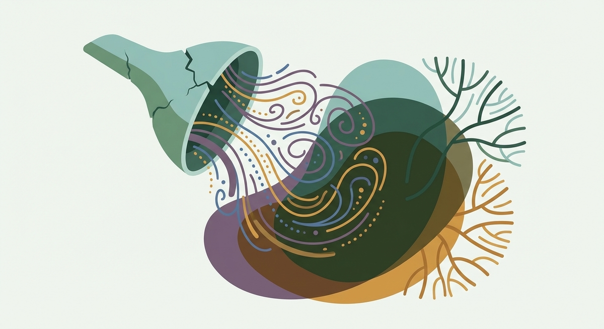 A graphic showing a broken filter letting too many sounds into the brain