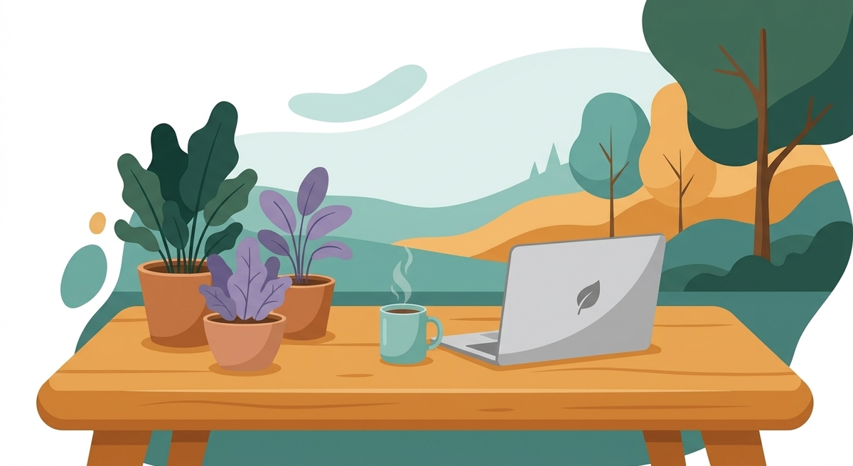 A comfortable home workspace set up for a virtual telehealth appointment