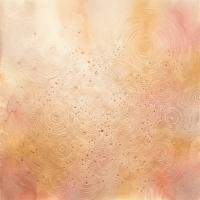 Abstract illustration of complex trauma showing a series of subtle, repetitive ripples on a delicate surface.