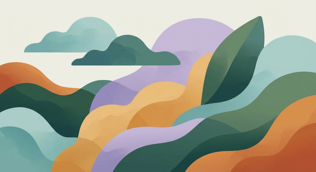 Abstract watercolor art showing the blending of contrasting colors representing AuDHD